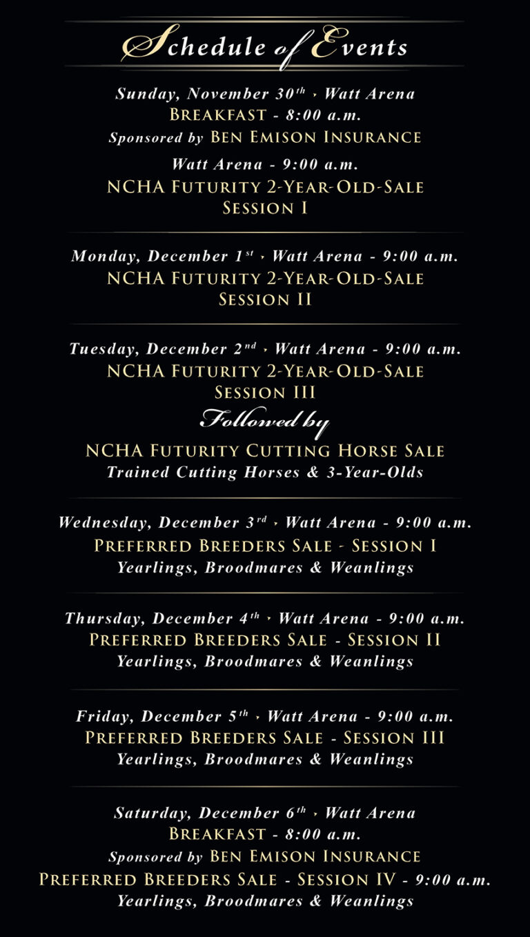 NCHA Futurity Sales Western Bloodstock, Ltd.